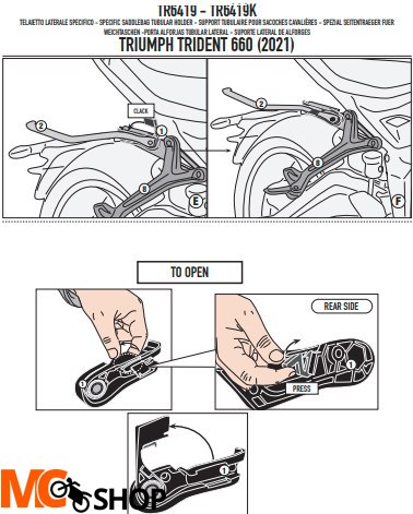 KAPPA STELAŻ POD SAKWY TRIUMPH TRIDENT 660 '21-'22