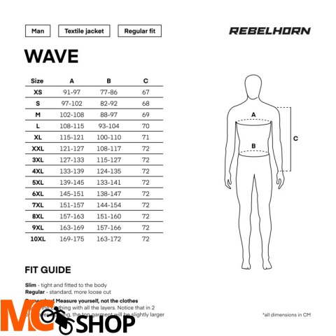 REBELHORN KURTKA MOTOCYKLOWA TEKSTYLNA WAVE GREY