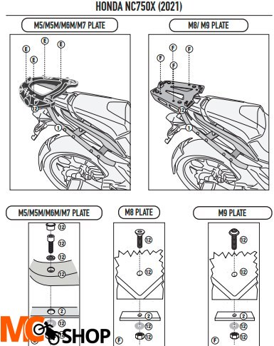 GIVI STELAŻ KUFRA CENTRALNEGO HONDA NC750X 21-23