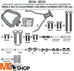 GIVI STELAŻ KUFRA CENTRALNEGO X-MAX 125 / Tricity