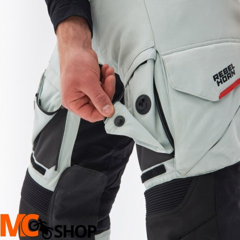 REBELHORN SPODNIE TEKSTYLNE RANGE GREY/BLACK/RED REBELHORN SPODNIE TEKSTYLNE RANGE GREY/BLACK/RED