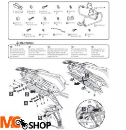 SHAD STELAŻ KUFRA BOCZNEGO 4P TERRA KTM 1290 SUP A