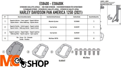 GIVI POSZERZENIE DODATKOWE STOPKI HARLEY DAVIDSON GIVI POSZERZENIE DODATKOWE STOPKI HARLEY DAVIDSON