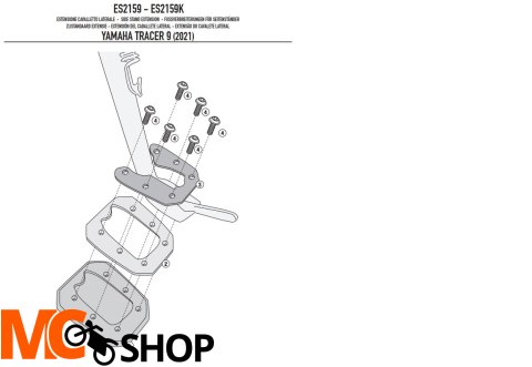 GIVI POSZERZENIE DODATKOWE STOPKI YAMAHA TRACER 9 GIVI POSZERZENIE DODATKOWE STOPKI YAMAHA TRACER 9
