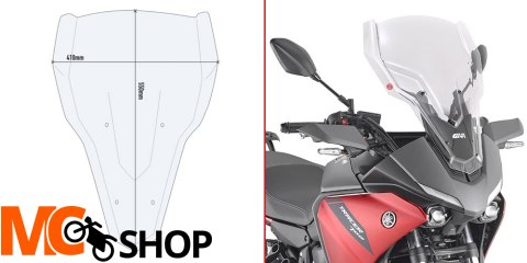 GIVI SZYBA PRZEZROCZYSTA 55 x 41 cm YAMAHA TRACER