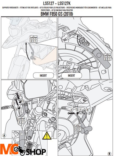 KAPPA MOCOWANIE HALOGENÓW KS310 KS322 BMW F 750GS