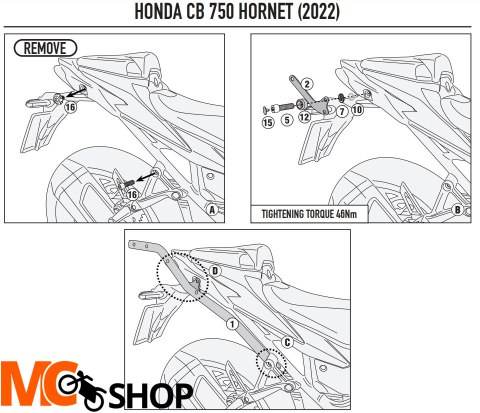 KAPPA STELAŻ KUFRA CENTRALNEGO HONDA CB 750 HORNET KAPPA STELAŻ KUFRA CENTRALNEGO HONDA CB 750 HORNET