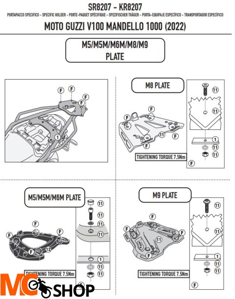 KAPPA STELAŻ KUFRA CENTRALNEGO MOTOGUZZI V100 MAN KAPPA STELAŻ KUFRA CENTRALNEGO MOTOGUZZI V100 MAN
