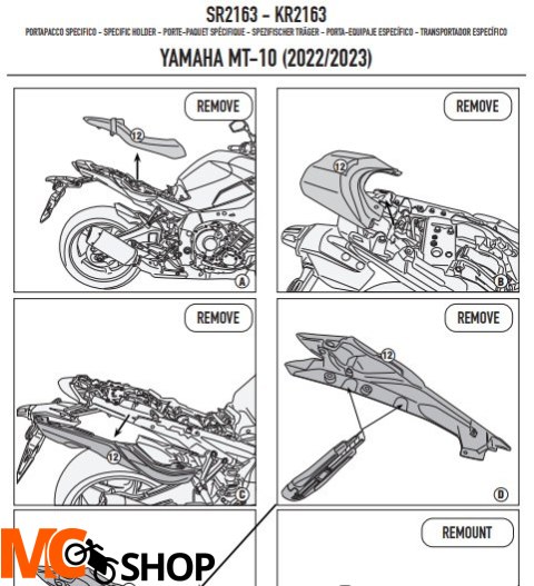 KAPPA STELAŻ KUFRA CENTRALNEGO YAMAHA MT-10 '22-23 KAPPA STELAŻ KUFRA CENTRALNEGO YAMAHA MT-10 '22-23