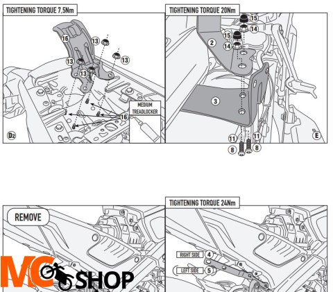 KAPPA STELAŻ KUFRA CENTRALNEGO YAMAHA MT 125 20-22 KAPPA STELAŻ KUFRA CENTRALNEGO YAMAHA MT 125 20-22