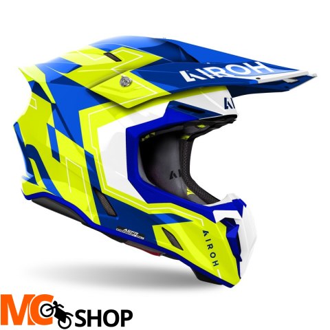 AIROH KASK OFF-ROAD TWIST 3 DIZZY BLUE/YELLOW GLOS AIROH KASK OFF-ROAD TWIST 3 DIZZY BLUE/YELLOW GLOS