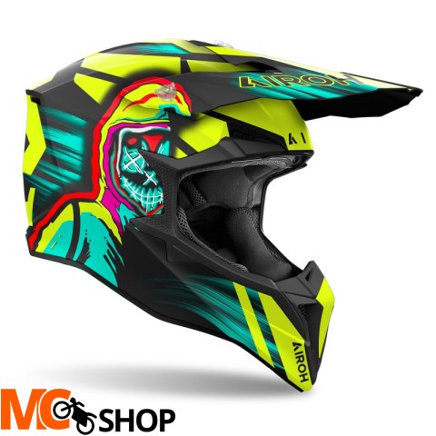 AIROH KASK OFF-ROAD WRAAAP CYBER YELLOW MATT AIROH KASK OFF-ROAD WRAAAP CYBER YELLOW MATT