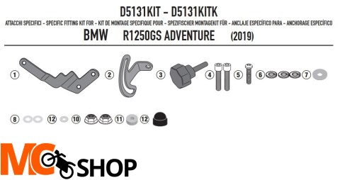 GIVI MOCOWANIE SZYBY 5124DT, 5124D GID5131KIT