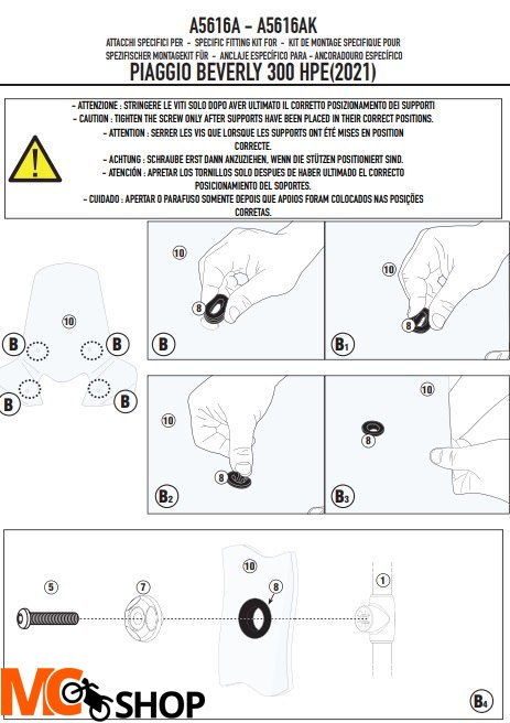 GIVI MOCOWANIE SZYBY 5616A PIAGGIO Beverly 300-400