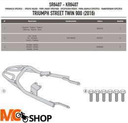 GIVI STELAŻ KUFRA CENTRALNEGO TRIUMPH STREER TWIN