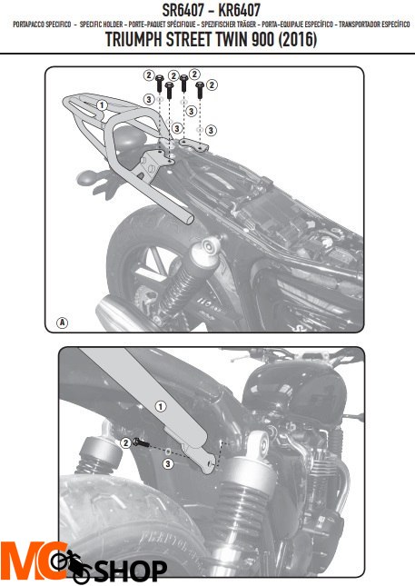 GIVI STELAŻ KUFRA CENTRALNEGO TRIUMPH STREER TWIN