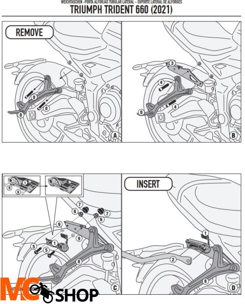 GIVI STELAŻ SAKW BOCZNYCH SERII REMOVE-X TRIUMPH T