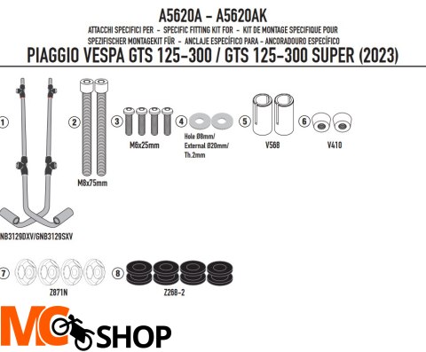 KAPPA MOCOWANIE SZYBY 1044AK PIAGGIO VESPA GTS 125