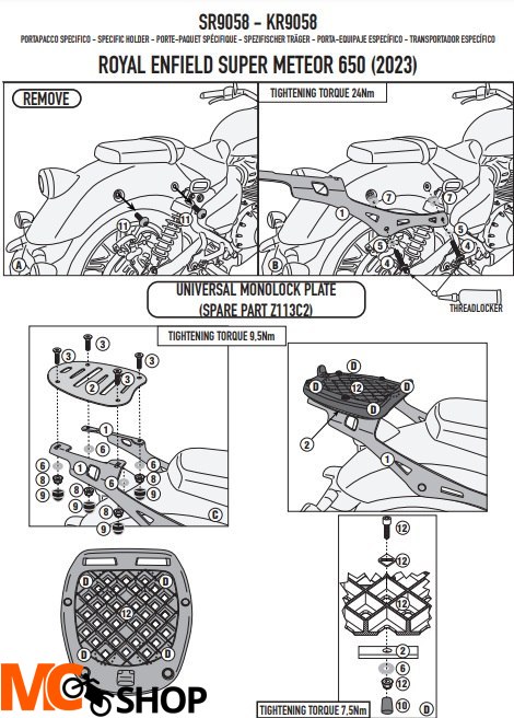 KAPPA STELAŻ KUFRA CENTRALNEGO ROYAL ENFIELD SUPER