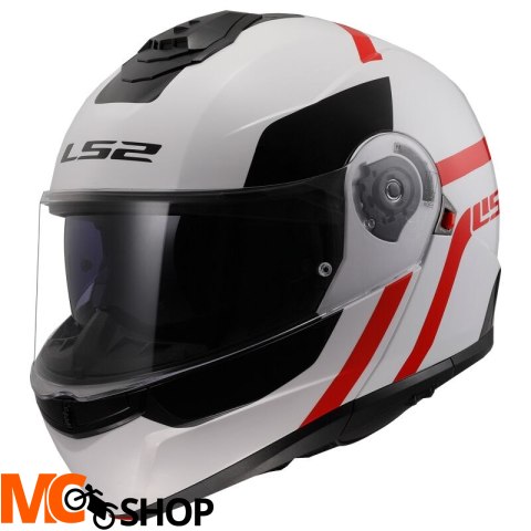 LS2 KASK SYSTEMOWY FF908 STROBE II AUTOX WHITE RED