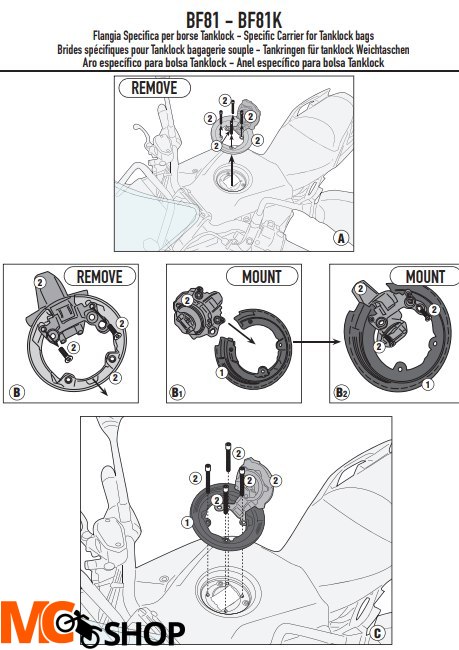 GIVI MOCOWANIE TANKLOCK KAWASAKI Z 650 (20 > 23) GIVI MOCOWANIE TANKLOCK KAWASAKI Z 650 (20 > 23)