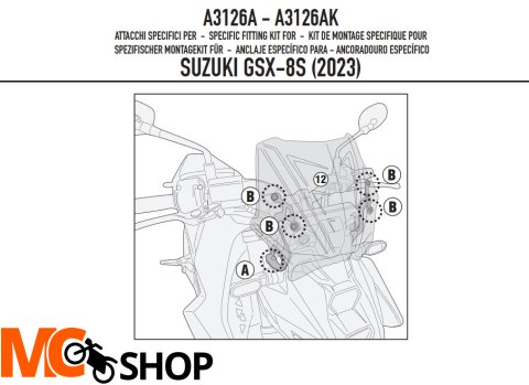 GIVI MOCOWANIE SZYBY 3122S GIVI MOCOWANIE SZYBY 3122S