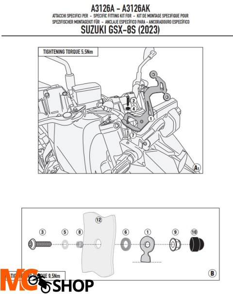 GIVI MOCOWANIE SZYBY 3122S GIVI MOCOWANIE SZYBY 3122S