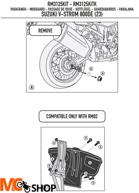 KAPPA MOCOWANIE BŁOTNIKA KRM02 SUZUKI V-STROM 800 KAPPA MOCOWANIE BŁOTNIKA KRM02 SUZUKI V-STROM 800