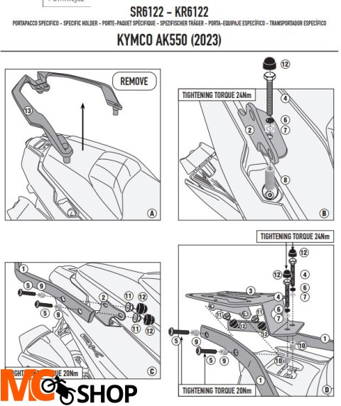 KAPPA STELAŻ KUFRA CENTRALNEGO KYMCO AK 550 PREMIU KAPPA STELAŻ KUFRA CENTRALNEGO KYMCO AK 550 PREMIU