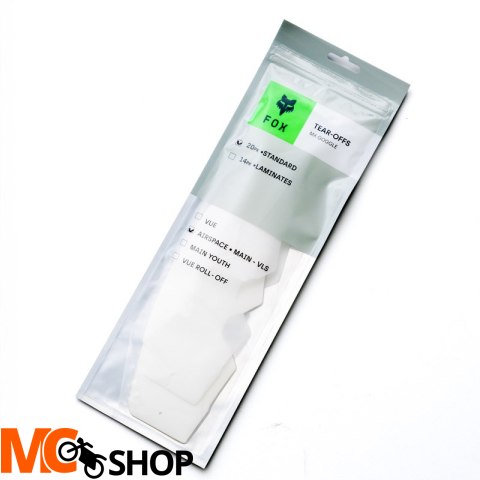 FOX ZRYWKI MX24 ARSPC/MAIN STD TEAR OFF 20PK CLEA FOX ZRYWKI MX24 ARSPC/MAIN STD TEAR OFF 20PK CLEA
