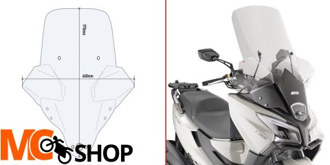 GIVI 6115DT SZYBA PRZEZROCZYSTA 97 x 66 KYMCO X-T GIVI 6115DT SZYBA PRZEZROCZYSTA 97 x 66 KYMCO X-T