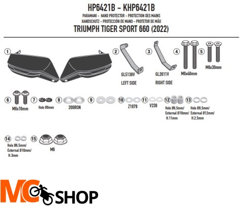 GIVI DODATKOWE HANDBARY TRIUMPH Tiger Sport 660 24