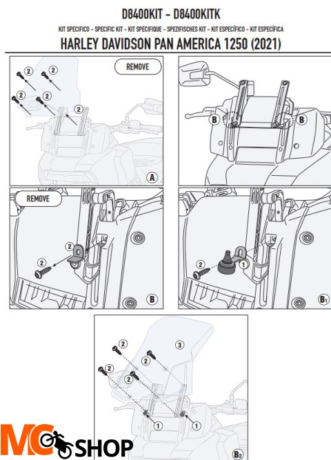 GIVI MOCOWANIE DO SZYBY 8400DT GIVI MOCOWANIE DO SZYBY 8400DT