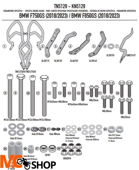 GIVI OSŁONA SILNIKA GMOLE CHROMOWANE- BMW F750GS GIVI OSŁONA SILNIKA GMOLE CHROMOWANE- BMW F750GS