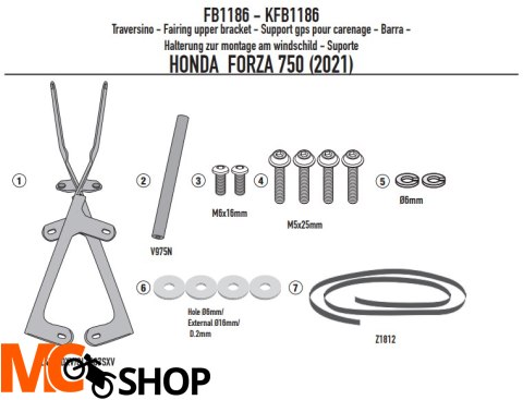 GIVI POPRZECZKA DO MONTAŻU GPS /SMART HONDA FORZA