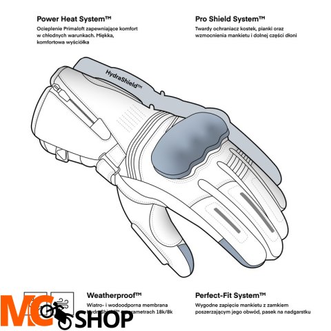 REBELHORN RĘKAWICE SKÓRZANO-TEKST SUMMIT WP BLACK