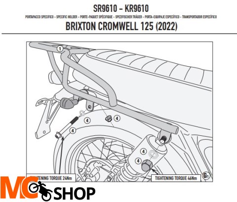 GIVI STELAŻ KUFRA CENTRALNEGO MONOLOCK BRIXTON