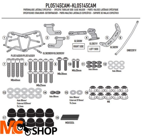 GIVI STELAŻ KUFRÓW BOCZNYCH OUTBACK BMW R 1300 GS GIVI STELAŻ KUFRÓW BOCZNYCH OUTBACK BMW R 1300 GS