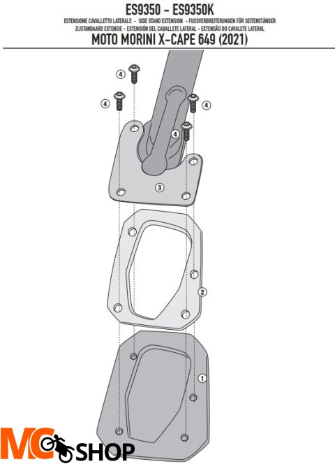 GIVI POSZERZENIE DODATKOWE STOPKI X-Cape 649 21 > GIVI POSZERZENIE DODATKOWE STOPKI X-Cape 649 21 >