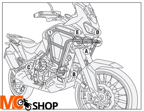 KAPPA GMOLE OSŁONY SILNIKA GÓRNE HONDA CRF 1100 L KAPPA GMOLE OSŁONY SILNIKA GÓRNE HONDA CRF 1100 L