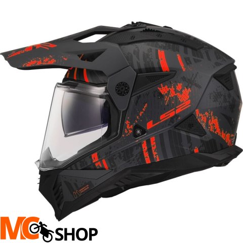 LS2 KASK ADVENTURE MX702 PIONEER II CRAZY BLAC RED LS2 KASK ADVENTURE MX702 PIONEER II CRAZY BLAC RED