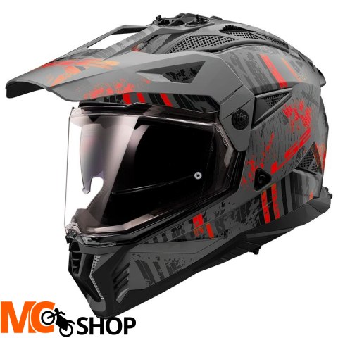 LS2 KASK ADVENTURE MX702 PIONEER II CRAZY BLAC RED LS2 KASK ADVENTURE MX702 PIONEER II CRAZY BLAC RED