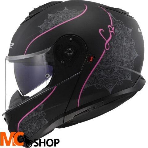 LS2 KASK SYSTEMOWY FF908 STROBE II M.BLACK PINK-06 LS2 KASK SYSTEMOWY FF908 STROBE II M.BLACK PINK-06