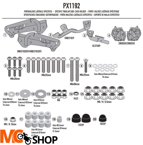 GIVI STELAŻ KUFRÓW BOCZNYCH V37 HONDA NC750X 21 >4 GIVI STELAŻ KUFRÓW BOCZNYCH V37 HONDA NC750X 21 >4
