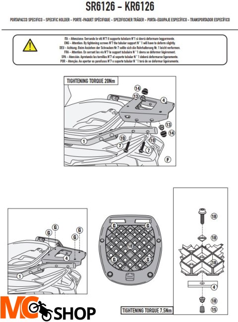 KAPPA STELAŻ KUFRA CENTRALNEGO KYMCO DOWNTOWN 350