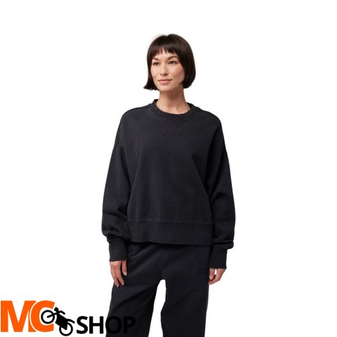 FOX BLUZA LADY WORDMARK OVERSIZED FLEECE CREW BLAC