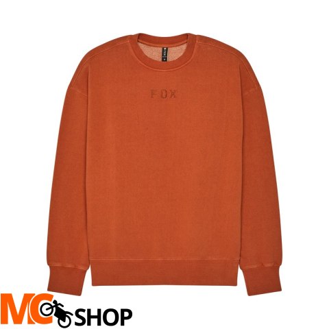 FOX BLUZA WORDMARK OVERSIZED FLEECE CREW COGNAC FOX BLUZA WORDMARK OVERSIZED FLEECE CREW COGNAC