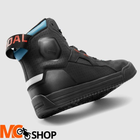 REBELHORN BUTY MOTOCYKLOWE VANDAL II BLACK/BLUE/RE REBELHORN BUTY MOTOCYKLOWE VANDAL II BLACK/BLUE/RE