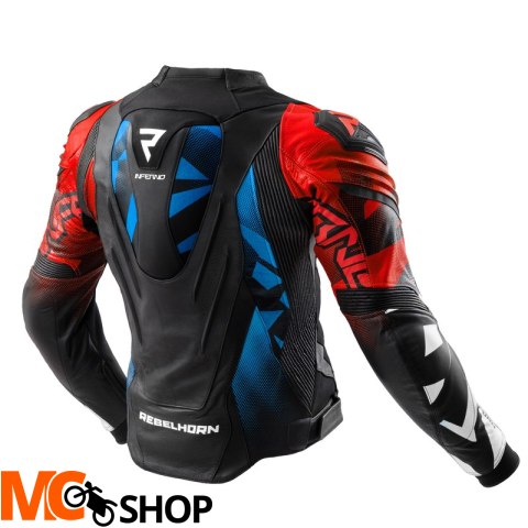 REBELHORN KURTKA SKÓRZANA INFERNO BLACK/BLUE/WH/RE REBELHORN KURTKA SKÓRZANA INFERNO BLACK/BLUE/WH/RE