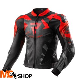 REBELHORN KURTKA SKÓRZANA INFERNO BLACK/FLUO RED